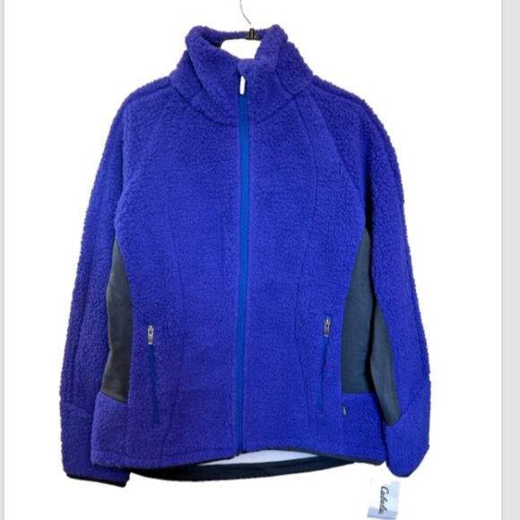 NWT Cabela's Women's Blue Sweater Full Zip Fleece Size Medium - Picture 1 of 14